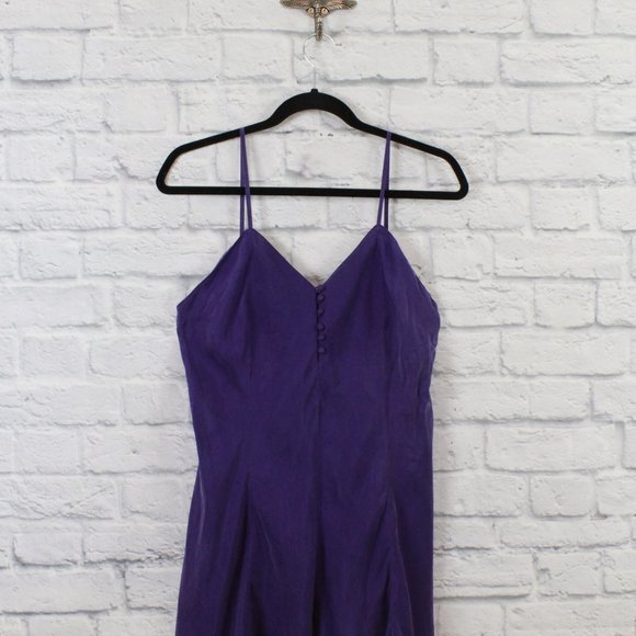 JOLYNN Women's 100% Purple Silk Night Dress Size M - Picture 2 of 9